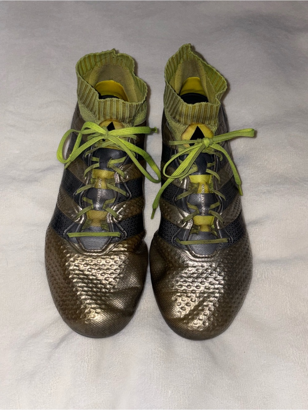 adidas Metallic Olive-Green Lace-Up Sock Soccer Cleats (Ace)